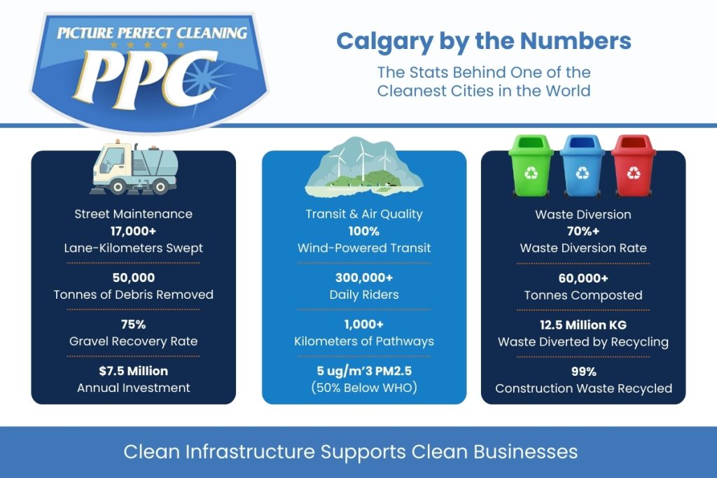 Infographic with Stats Behind Calgary as one of the Cleanest Cities in the World
